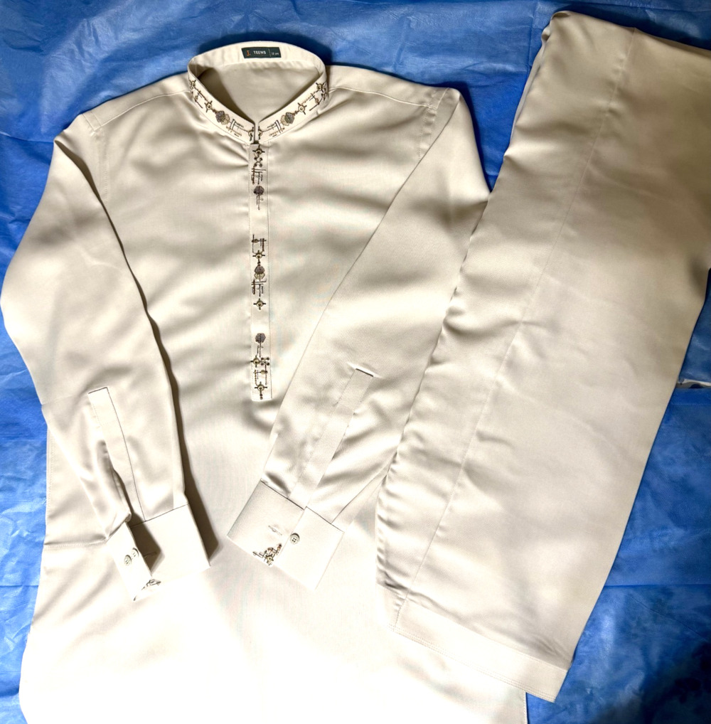 Pakistani/Indian Dress (Shalwar Kameez) by J. for 12-13 year-old boy
